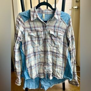Free People Jean Flannel Shirt